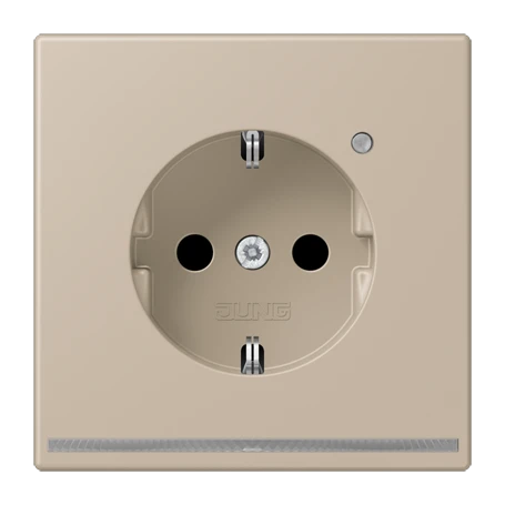 SCHUKO®-Steckdose mit LED-Orientierungslicht, Safety Plus, Duroplast lackiert, ombre naturelle claire