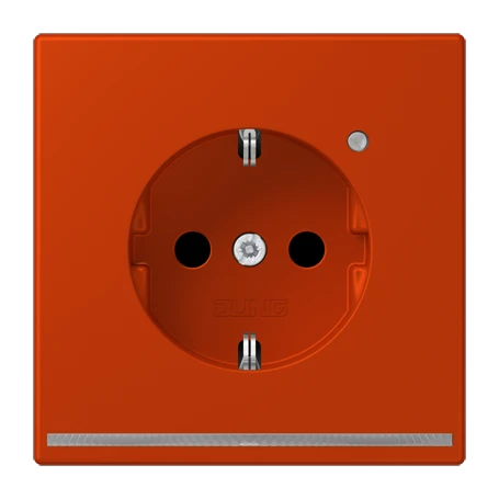 SCHUKO®-Steckdose mit LED-Orientierungslicht, Safety Plus, Duroplast lackiert, rouge vermillon 59