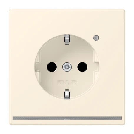 SCHUKO®-Steckdose mit LED-Orientierungslicht, Safety Plus, Duroplast lackiert, blanc ivoire