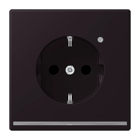 SCHUKO®-Steckdose mit LED-Orientierungslicht, Safety Plus, Duroplast lackiert, noir d'ivoire