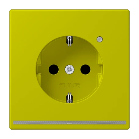 SCHUKO®-Steckdose mit LED-Orientierungslicht, Safety Plus, Duroplast lackiert, vert olive vif