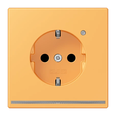 SCHUKO®-Steckdose mit LED-Orientierungslicht, Safety Plus, Duroplast lackiert, ocre jaune clair