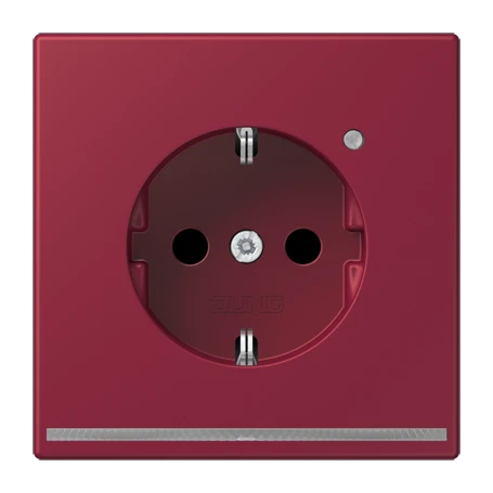 SCHUKO®-Steckdose mit LED-Orientierungslicht, Safety Plus, Duroplast lackiert, le rubis