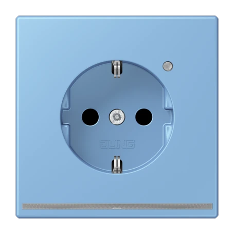SCHUKO®-Steckdose mit LED-Orientierungslicht, Safety Plus, Duroplast lackiert, bleu céruléen 59