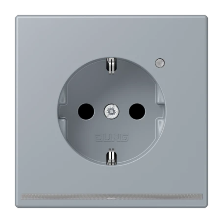 SCHUKO®-Steckdose mit LED-Orientierungslicht, Safety Plus, Duroplast lackiert, gris clair 59