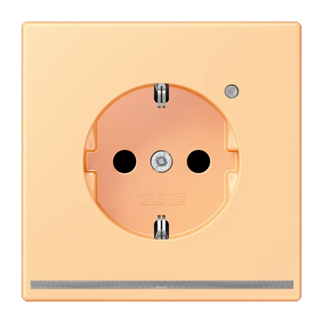 SCHUKO®-Steckdose mit LED-Orientierungslicht, Safety Plus, Duroplast lackiert, terre sienne claire 59