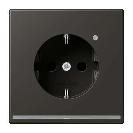 SCHUKO®-Steckdose mit LED-Orientierungslicht, Safety Plus, Duroplast lackiert, ombre naturelle 59