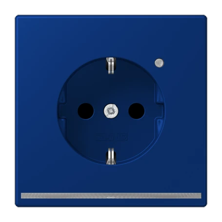 SCHUKO®-Steckdose mit LED-Orientierungslicht, Safety Plus, Duroplast lackiert, bleu outremer foncé