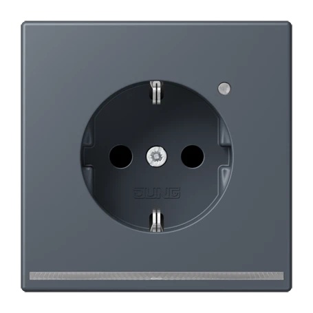 SCHUKO®-Steckdose mit LED-Orientierungslicht, Safety Plus, Duroplast lackiert, gris fonce 59