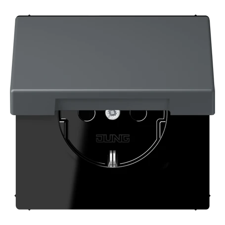 Enchufe SCHUKO®, Safety Plus, termoplástico lacado, gris foncé 31 (32010)