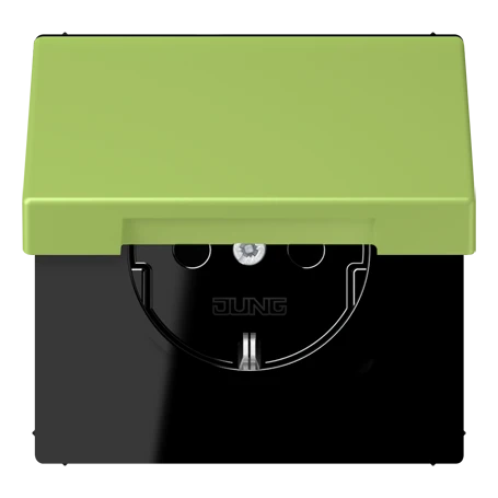 Enchufe SCHUKO®, Safety Plus, termoplástico lacado, vert clair