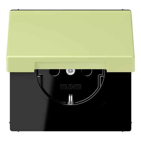 Enchufe SCHUKO®, Safety Plus, termoplástico lacado, vert jaune clair
