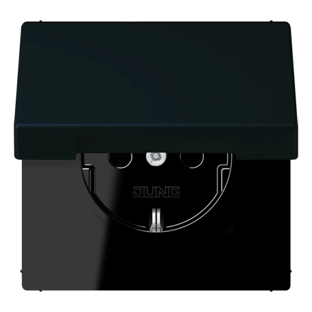 Enchufe SCHUKO®, Safety Plus, termoplástico lacado, noir d'ivoire