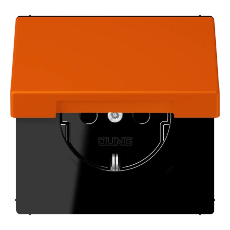 Enchufe SCHUKO®, Safety Plus, termoplástico lacado, orange vif