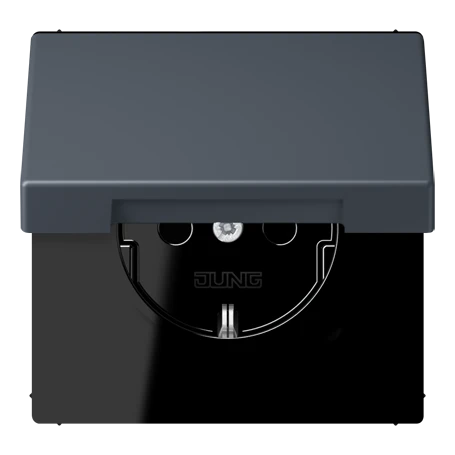Enchufe SCHUKO®, Safety Plus, termoplástico lacado, gris fonce 59