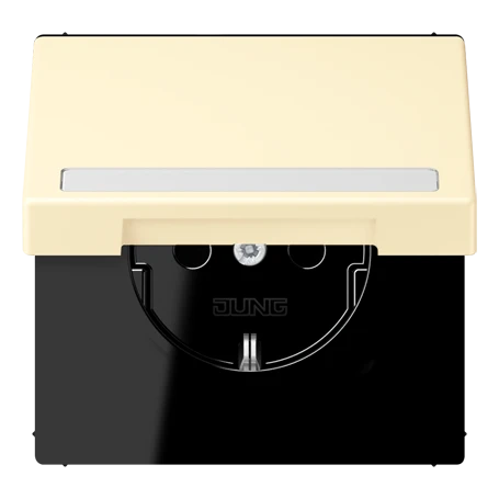 SCHUKO® socket, Safety Plus, with inscription field, thermoplastic lacquered, blanc (32001)