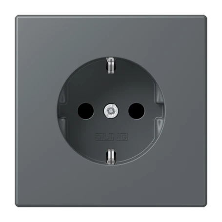 Enchufe SCHUKO®, Safety Plus, duroplástico lacado, gris foncé 31 (32010)