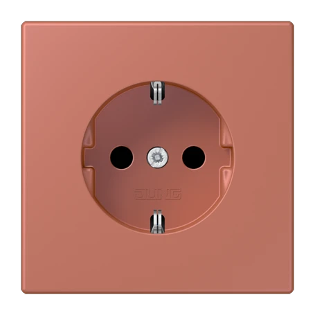 Enchufe SCHUKO®, Safety Plus, duroplástico lacado, terre sienne brique