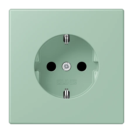 SCHUKO®-Steckdose, Schraubklemmen, Duroplast lackiert, vert anglais clair