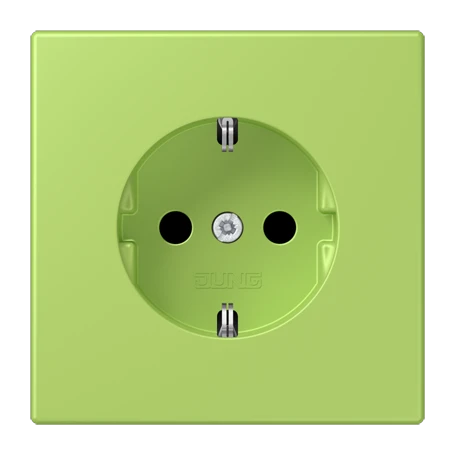 SCHUKO®-Steckdose, Schraubklemmen, Duroplast lackiert, vert clair
