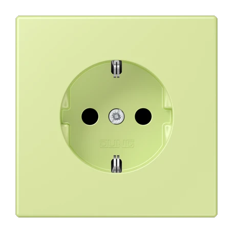 SCHUKO®-Steckdose, Schraubklemmen, Duroplast lackiert, vert jaune clair