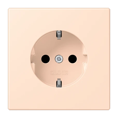 SCHUKO®-Steckdose, Schraubklemmen, Duroplast lackiert, rose pâle
