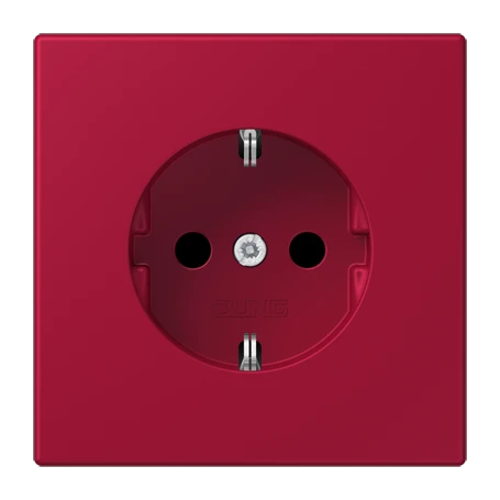 SCHUKO®-Steckdose, Schraubklemmen, Duroplast lackiert, rouge carmin