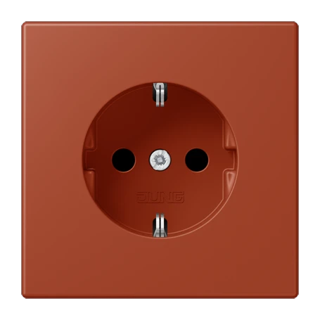 SCHUKO®-Steckdose, Schraubklemmen, Duroplast lackiert, l'ocre rouge