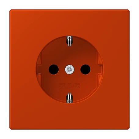 SCHUKO®-Steckdose, Schraubklemmen, Duroplast lackiert, rouge vermillon 59