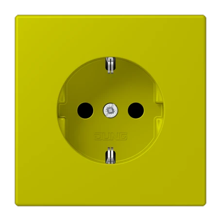 SCHUKO®-Steckdose, Schraubklemmen, Duroplast lackiert, vert olive vif