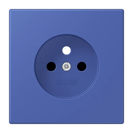 Afdekking voor contactdoos basiselement, Frans/Belgisch systeem, Safety Plus, duroplast gelakt, bleu outremer 31