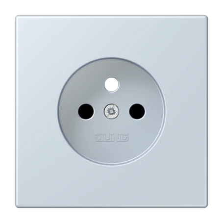 Afdekking voor contactdoos basiselement, Frans/Belgisch systeem, Safety Plus, duroplast gelakt, outremer pale