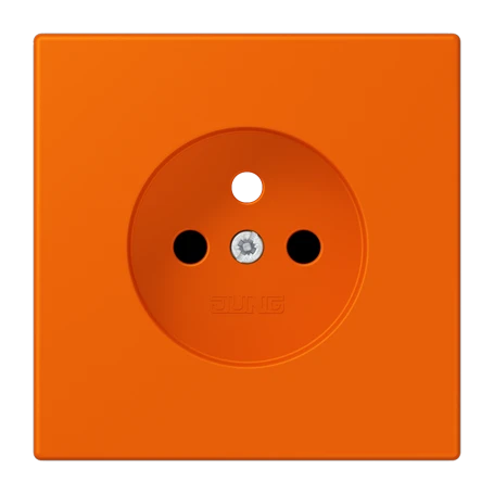 Afdekking voor contactdoos basiselement, Frans/Belgisch systeem, Safety Plus, duroplast gelakt, orange