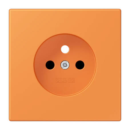 Afdekking voor contactdoos basiselement, Frans/Belgisch systeem, Safety Plus, duroplast gelakt, orange clair