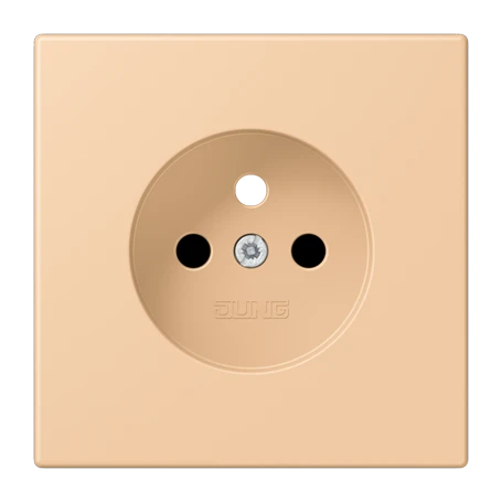 Afdekking voor contactdoos basiselement, Frans/Belgisch systeem, Safety Plus, duroplast gelakt, terre sienne claire 31