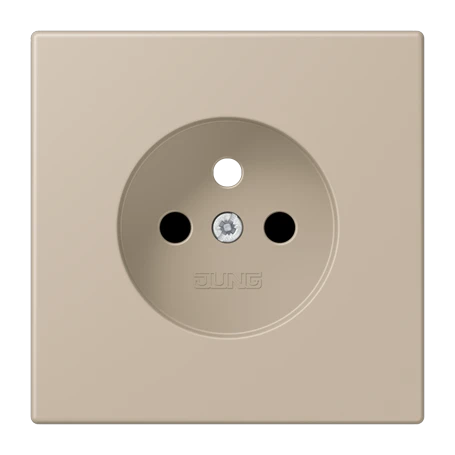 Afdekking voor contactdoos basiselement, Frans/Belgisch systeem, Safety Plus, duroplast gelakt, ombre naturelle claire