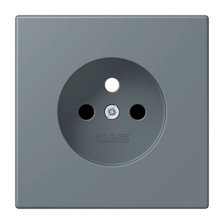 Afdekking voor contactdoos basiselement, Frans/Belgisch systeem, Safety Plus, duroplast gelakt, gris 59