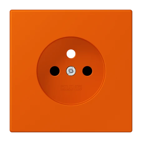 Afdekking voor contactdoos basiselement, Frans/Belgisch systeem, Safety Plus, duroplast gelakt, orange vif