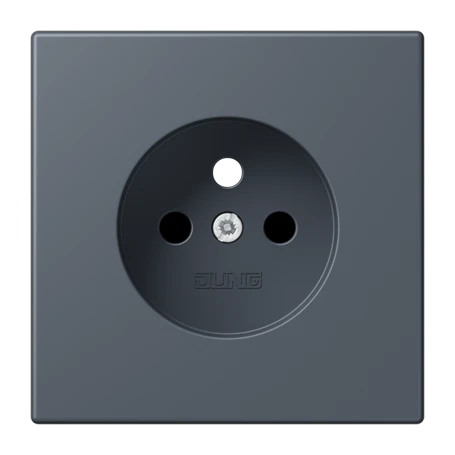 Afdekking voor contactdoos basiselement, Frans/Belgisch systeem, Safety Plus, duroplast gelakt, gris fonce 59