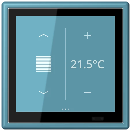 Controlador de zona KNX LS TOUCH com aro LS 990, Seguro, céruléen vif (32031)