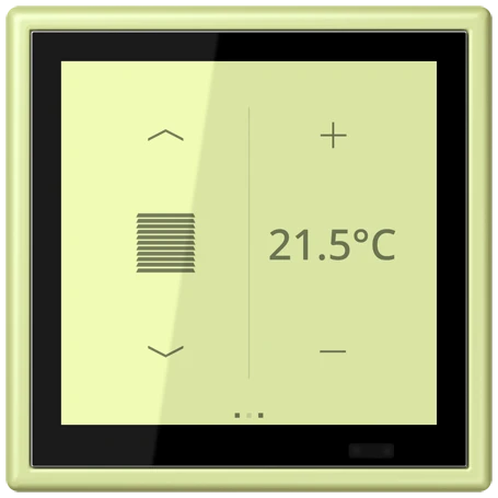 Controlador de zona KNX LS TOUCH com aro LS 990, Seguro, vert jaune clair (32053)