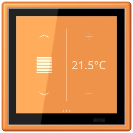 Controlador de zona KNX LS TOUCH com aro LS 990, Seguro, orange clair (32081)