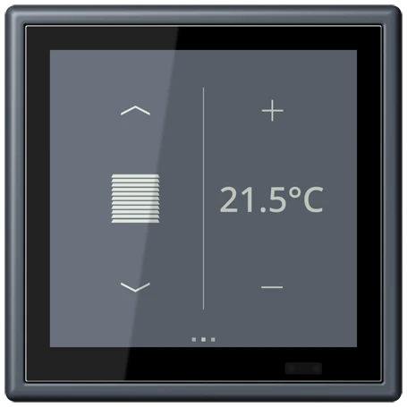 Controlador de zona KNX LS TOUCH com aro LS 990, Seguro, gris foncé 59 (4320U)