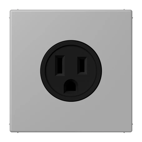 Steckdose, US-Norm NEMA, Schraubklemmen, Thermoplast lackiert, gris moyen (32012)