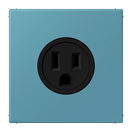 Steckdose, US-Norm NEMA, Schraubklemmen, Thermoplast lackiert, céruléen vif