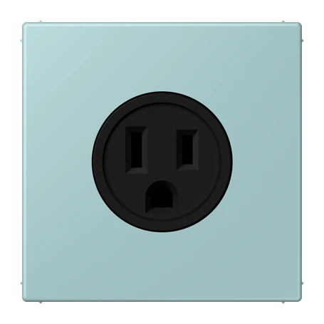 Steckdose, US-Norm NEMA, Schraubklemmen, Thermoplast lackiert, céruléen clair