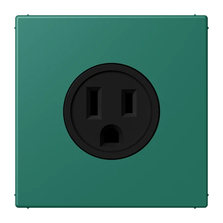 Steckdose, US-Norm NEMA, Schraubklemmen, Thermoplast lackiert, vert anglais