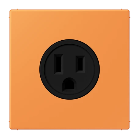 Steckdose, US-Norm NEMA, Schraubklemmen, Thermoplast lackiert, orange clair