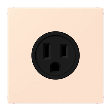 Steckdose, US-Norm NEMA, Schraubklemmen, Thermoplast lackiert, orange pâle