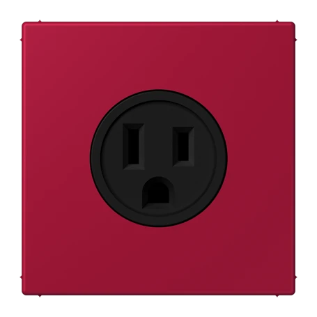 Steckdose, US-Norm NEMA, Schraubklemmen, Thermoplast lackiert, rouge carmin